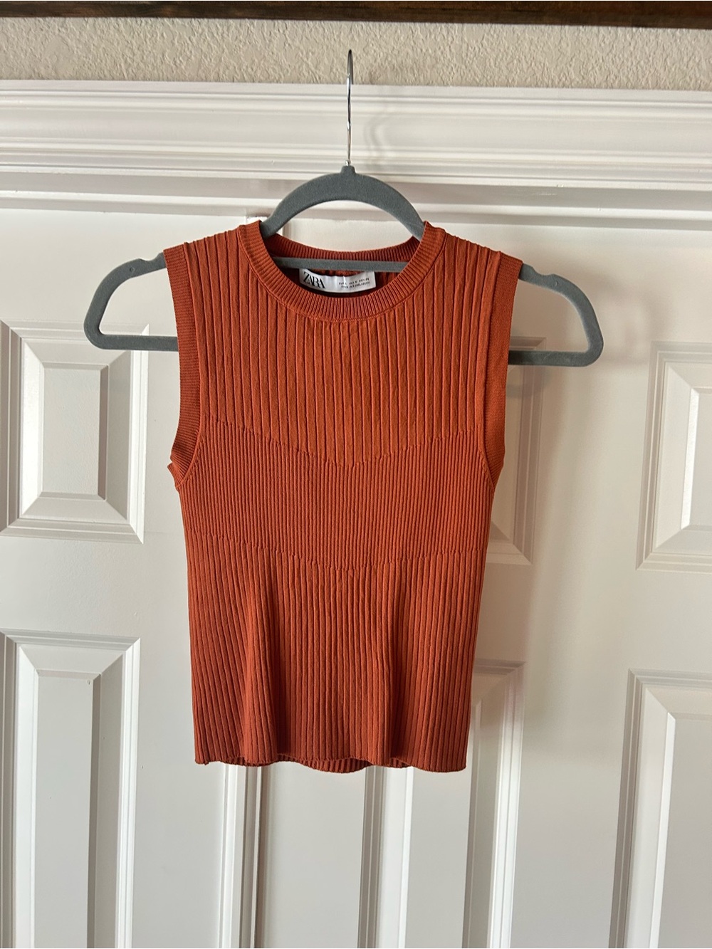 Zara Ribbed Sleeveless Knit Top